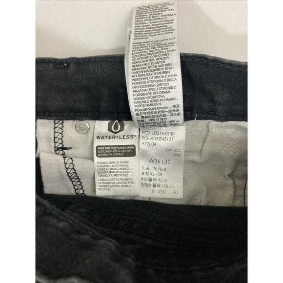 Levi’s 514 36x30 Mens Black Label Jeans Black Denim Straight Fit Pants - Picture 6 of 9